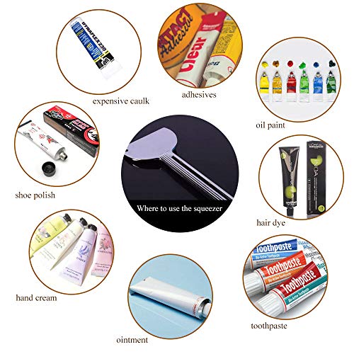 KINDPMA 5pcs Exprimidor Pasta de Dientes Exprimidor de Tubo Squeezer Metal Exprimidor de Pasta Dental Dispenser para Baño Crema Tubos de Pintura Mayonesa Tinte