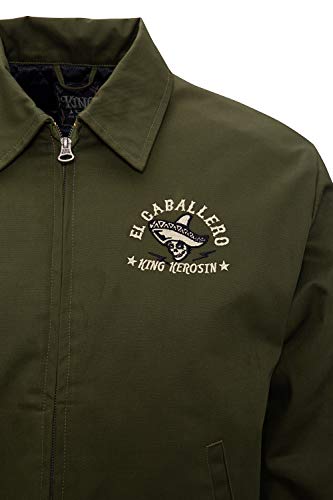 King Kerosin El Caballero Chaqueta, Oliva, L para Hombre