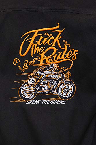 King Kerosin FCK The Rules Camisa, Negro, S para Hombre