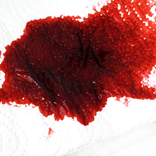 King of Halloween - Tubo de sangre artificial para Halloween, 4 tubos oscuros de 28,3 ml, maquillaje zombie prémium, copo de vampiro, falso sombrero de noche