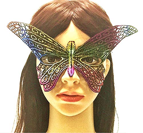 KIRALOVE Máscara Veneciana - Mariposa - Multicolor - macramé - Halloween - Carnaval - Idea de Regalo Original - Hombre - unisexmod 2