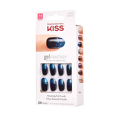 Kiss Gel Fantasy Nails-Painted Veil, 1 paquete (1 x 24 Pieza), colores surtidos