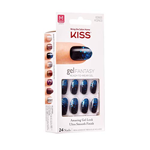 Kiss Gel Fantasy Nails-Painted Veil, 1 paquete (1 x 24 Pieza), colores surtidos