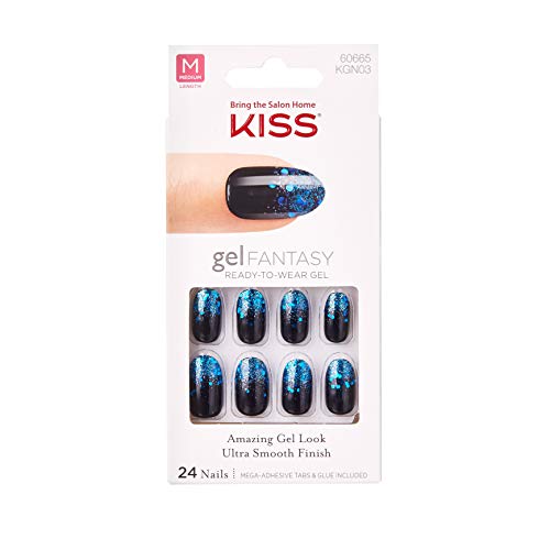 Kiss Gel Fantasy Nails-Painted Veil, 1 paquete (1 x 24 Pieza), colores surtidos