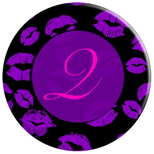 Kiss Purple Lips Mouth Sexy Monogram Initial Q Cute Gift PopSockets Agarre y Soporte para Teléfonos y Tabletas