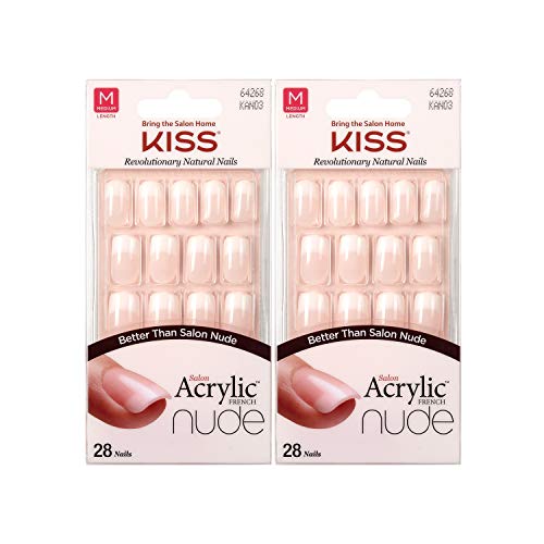 Kiss Salon Acrylic Nude French Nails 28 Count (Cashmere) by Kiss