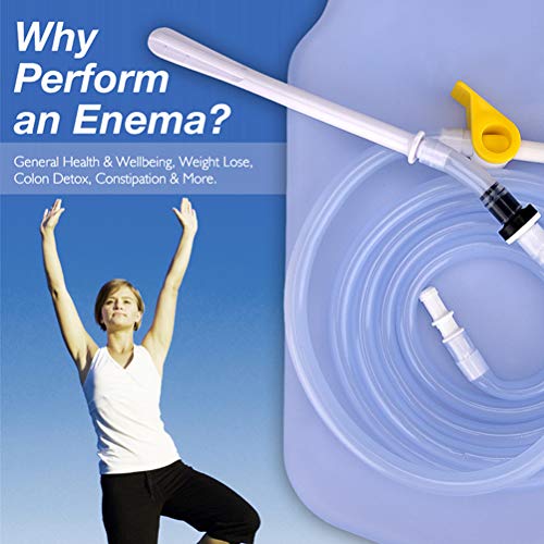 Kit de Bolsa de Enema, Silicona no tóxica Kit de Enema de Manguera Larga de 150 cm con Abrazadera de Control de Flujo más fácil para la Limpieza del Colon en Agua y café en el hogar