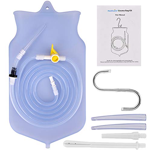 Kit de Bolsa de Enema, Silicona no tóxica Kit de Enema de Manguera Larga de 150 cm con Abrazadera de Control de Flujo más fácil para la Limpieza del Colon en Agua y café en el hogar