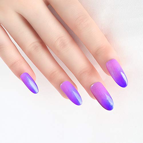 Kit de Esmalte de Uñas Semipermanente 8pcs Lápiz Pintauñas de Un Paso de Gel 3 en 1 sin Necesidad de Base Coat y Top Coat con Lampara 36W LED/UV Kit de Manicura y Pedicura