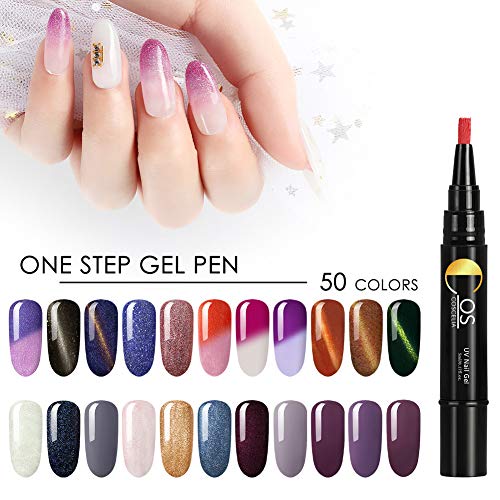 Kit de Esmalte de Uñas Semipermanente 8pcs Lápiz Pintauñas de Un Paso de Gel 3 en 1 sin Necesidad de Base Coat y Top Coat con Lampara 36W LED/UV Kit de Manicura y Pedicura