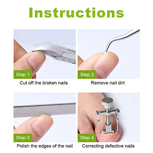 Kit de Herramientas para Uñas Encarnadas - Herramientas de Pedicura de Acero Inoxidable de Primera Calidad Profesional Corrector Clipper Lifter - Uña Encarnada Set de Cuidado Fácil de Usar