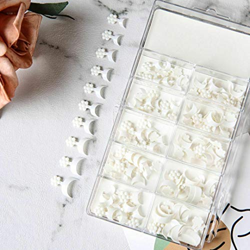 Kit de manicura a prueba de virutas francesas, adhesivos para uñas, arte de uñas, plantilla francesa para gel UV, falsos consejos, decoración de manicura, herramientas de bricolaje (Blanco)