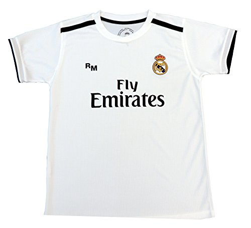 Kit Infantil Real Madrid Réplica Oficial Licenciado de la 1ª Equipación Temporada 2018-19 Sin Dorsal. TALLA 10 AÑOS.