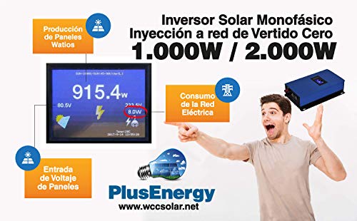 Kit Solar Autoconsumo 1000w/5000w día Inversor Inyección a Red vertido cero