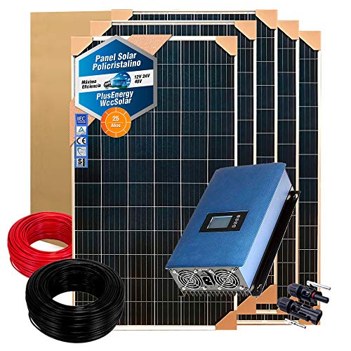 Kit Solar Autoconsumo 1000w/5000w día Inversor Inyección a Red vertido cero