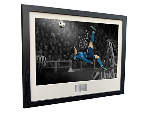 Kitbags & Lockers Super A3 tamaño de Christiano Ronaldo Firmado el GOL de la Cabeza - Juventus 0 vs Real Madrid 3" - Foto autografiada Foto Marco póster Regalo de fútbol