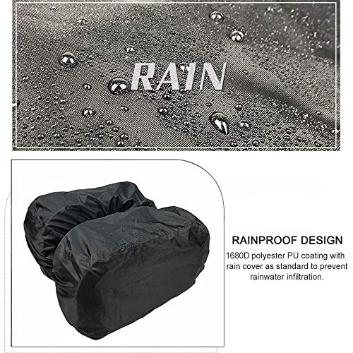 KKmoon Par Alforjas para Moto, Alforjas Moto Laterales,34L/1pc Bolsa de Casco de Moto Impermeable,1680D PU Cuero