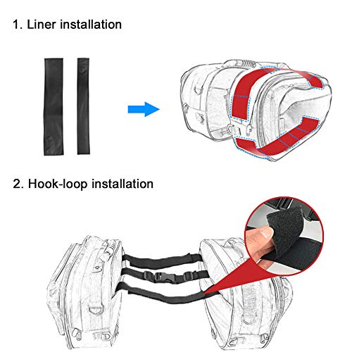 KKmoon Par Alforjas para Moto, Alforjas Moto Laterales,34L/1pc Bolsa de Casco de Moto Impermeable,1680D PU Cuero