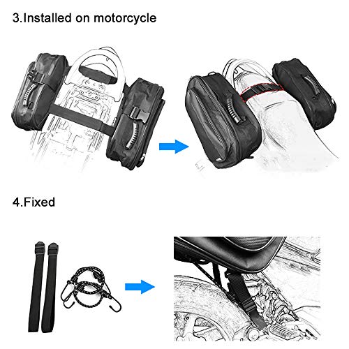 KKmoon Par Alforjas para Moto, Alforjas Moto Laterales,34L/1pc Bolsa de Casco de Moto Impermeable,1680D PU Cuero