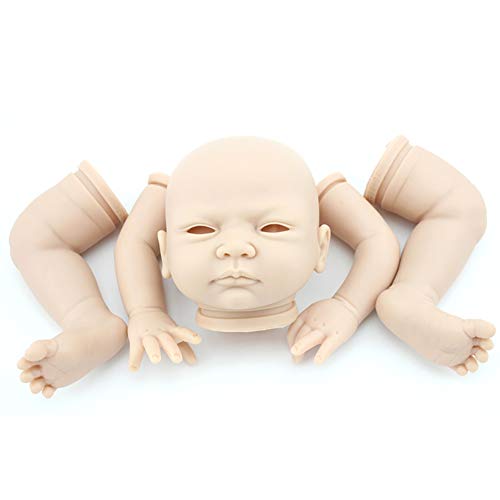 KLOP256 Kit muñeca Reborn Regalo 22 Pulgadas extremidades Completas no tóxico Juguete sin Pintar niños compañeros Juego Lindo Molde Realista simulación Suave Cabeza Silicona DIY