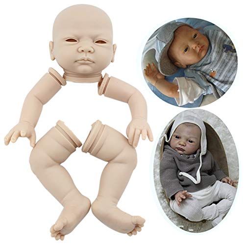 KLOP256 Kit muñeca Reborn Regalo 22 Pulgadas extremidades Completas no tóxico Juguete sin Pintar niños compañeros Juego Lindo Molde Realista simulación Suave Cabeza Silicona DIY