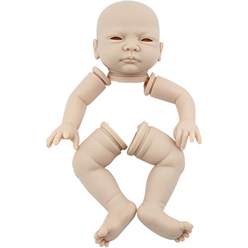 KLOP256 Kit muñeca Reborn Regalo 22 Pulgadas extremidades Completas no tóxico Juguete sin Pintar niños compañeros Juego Lindo Molde Realista simulación Suave Cabeza Silicona DIY