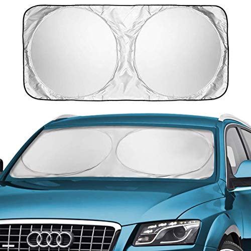 KMMIN Parasol Coche Delantero, Parasol Coche Parabrisas Protector Plegable con Gran Pantalla Anti UV Rayos Mejor Contral de Calor Multiuso Apto a la Mayoría de Coches y Suvs(160x89CM)