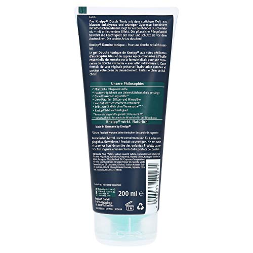 Kneipp Dusch Tonic Hombres 2 en 1 Eycalipto azul y ciprés, 200 ml