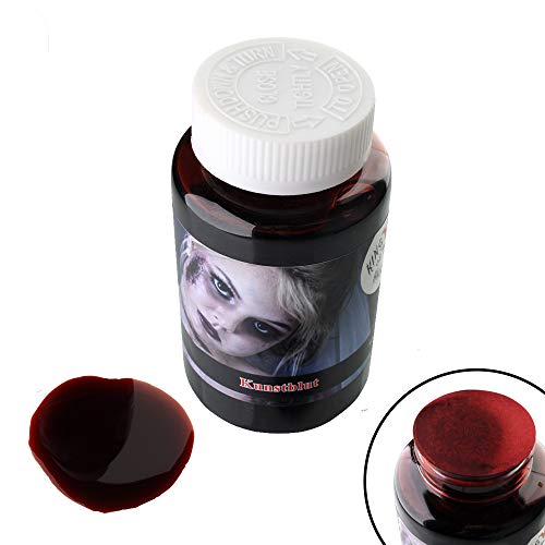 KOH sangre falsa 250 ml sangre de película premium de Halloween, maquillaje de zombis, maquillaje de vampiro, sangre falsa, carnaval