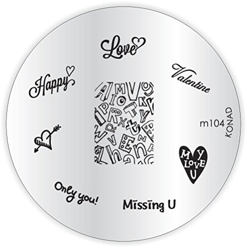 KONAD Placa de Diseños M104 para Estampado de Uñas