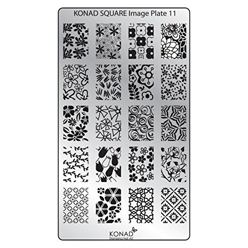 KONAD Placa de Diseños Rectangular 11 para Estampado de Uñas