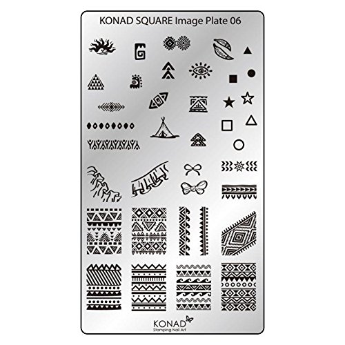 KONAD Placa de Diseños Rectangular 6 para Estampado de Uñas