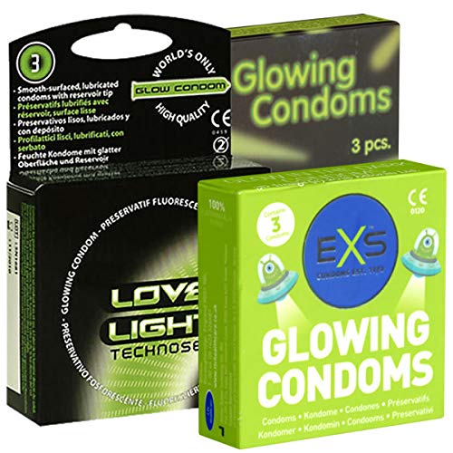 kondomotheke® Glow Mix NR.2 – 3 x PROFILATTICI fosforescenti