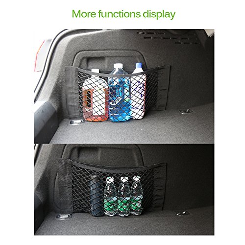 Konesky - Red de Malla para Almacenamiento de Maletero de Coche con Bolsillos de Malla para el Asiento Trasero Negro Negro 2 Pack