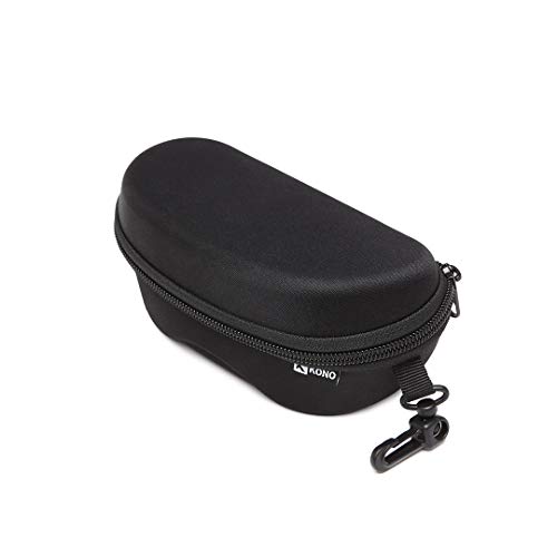 Kono Funda Gafas de Sol Rígida Ligero Gafas duro Caso para Viaje con Mosquetón (Negro)