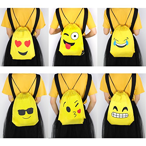 Konsait 70 Pack Emoji Bolsas de Cuerdas, Emoji Llavero, Emoji Pulseras de Silicona Goma, Emoji Tatuajes temporales para piñata artículos de Fiesta de cumpleaños Regalo Juguete for Niños Infantiles