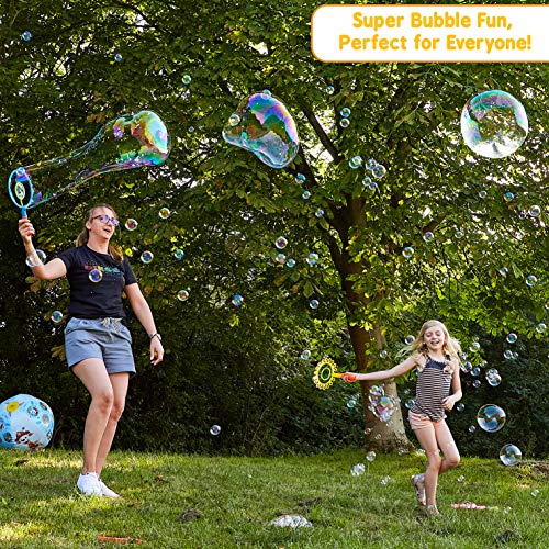 KreativeKraft Pomperos para Niños, Kit para Crear Pompas de Jabon Gigantes, Incluye Bote Liquido Pompas de Jabon, Juegos de Agua para Jardin, Regalos Originales para Niños 3+