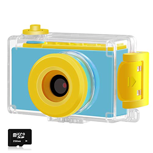 Kriogor Cámara Fotos Niño Impermeable, Digital Juguete Cámara 4 Zoom Digital 2 Pulgadas 8MP 1080P HD Niña Regalos Cumpleaños Navidad (Tarjeta TF Incluida)