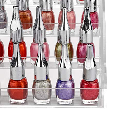 Kurtzy Organizador de Esmalte uñas 6 Niveles con Tornillos de plástico - Soporte de Esmalte uñas acrílico (30 x 23,5 x 18,5cm) - Soporte Almacenamiento Capacidad de 60 Botellas tamaño estándar