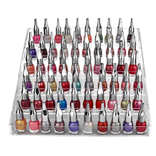 Kurtzy Organizador de Esmalte uñas 6 Niveles con Tornillos de plástico - Soporte de Esmalte uñas acrílico (30 x 23,5 x 18,5cm) - Soporte Almacenamiento Capacidad de 60 Botellas tamaño estándar