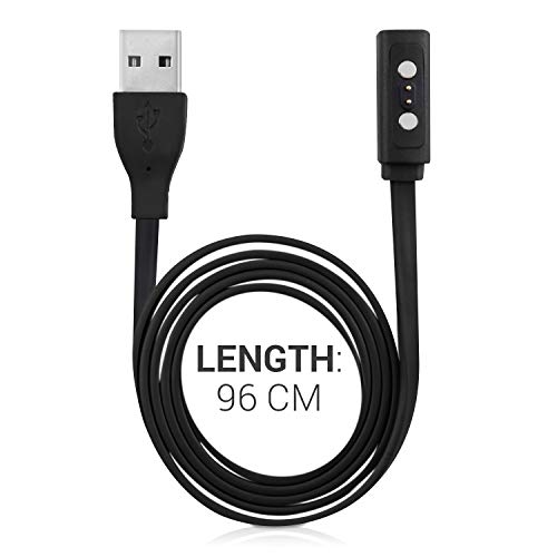 kwmobile Cable de Carga Compatible con Pebble 2 / Time/Steel/Round - USB Negro para Fitness Tracker y smartwatch