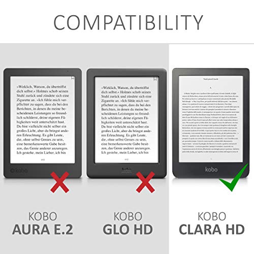 kwmobile Funda Compatible con Kobo Clara HD - Carcasa con Tapa y Soporte - Case Flip de