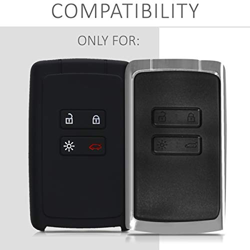 kwmobile Funda Compatible con Renault Llave de Coche Smart Key de 4 Botones (Solo Keyless Go) - Carcasa Protectora Suave de Silicona - Varias Estrellas