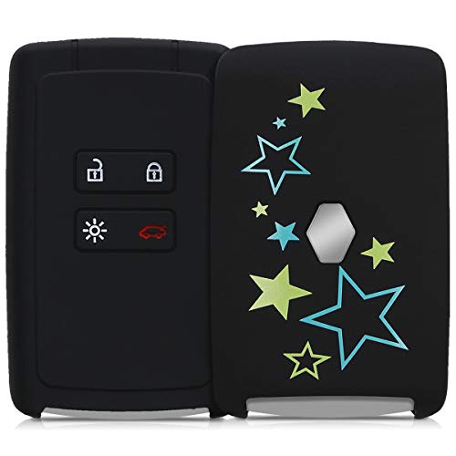 kwmobile Funda Compatible con Renault Llave de Coche Smart Key de 4 Botones (Solo Keyless Go) - Carcasa Protectora Suave de Silicona - Varias Estrellas