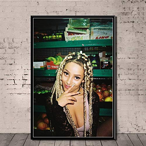 KWzEQ Cantante de música Estrella Rapero Arte Lienzo Pintura al óleo póster e impresión Mural decoración del hogar30X40cmPintura sin Marco