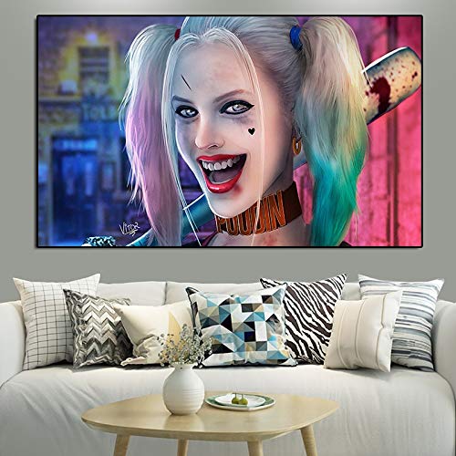 KWzEQ Cartel de la película del héroe de la Muchacha del Joker e Imagen de la Pared cómica de la Pintura del Arte de la impresión,30X50cm,Pintura sin Marco