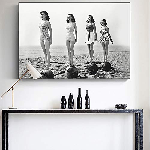 KWzEQ Imprimir en Lienzo Mujer en Traje de baño para Carteles y fotografías decoración de Arte de Pared de Arte para Sala de estar60x90cmPintura sin Marco