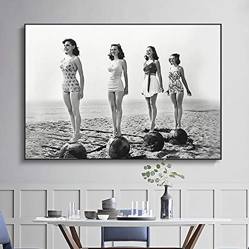 KWzEQ Imprimir en Lienzo Mujer en Traje de baño para Carteles y fotografías decoración de Arte de Pared de Arte para Sala de estar60x90cmPintura sin Marco