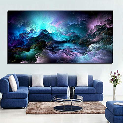 KWzEQ Imprimir en Lienzo Nubes de Colores en póster de imágenes y Arte Decorativo para Sala de estar30x60cmPintura sin Marco