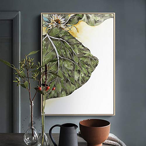 KWzEQ Planta Verde Girasol Lienzo Pintura Sala de Estar Estudio Arte de la Pared decoración del hogar nórdico,50X70cm,Pintura sin Marco